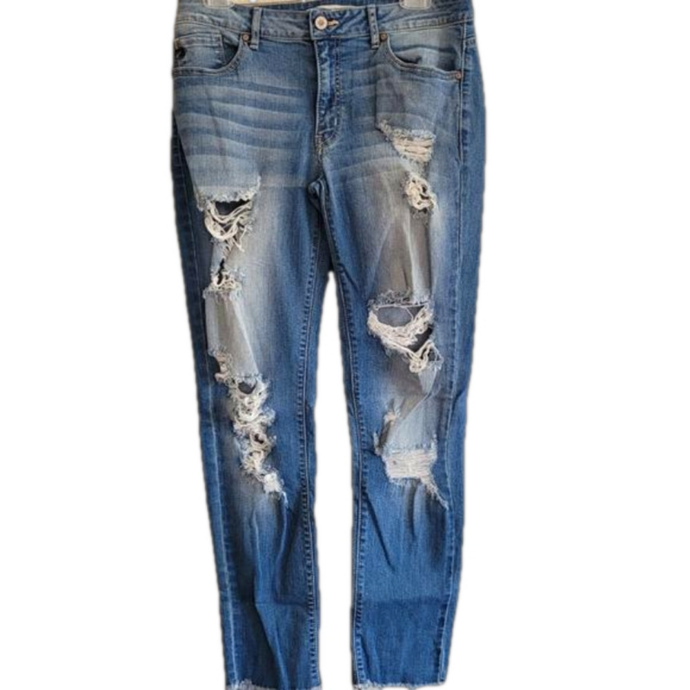 KanCan Blue Ripped/Distressed Frayed Hem Jeans Size 11/29